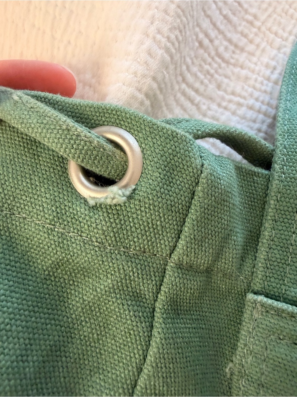 Green BAGGU Canvas Drawstring Backpack - Picture 3 of 8